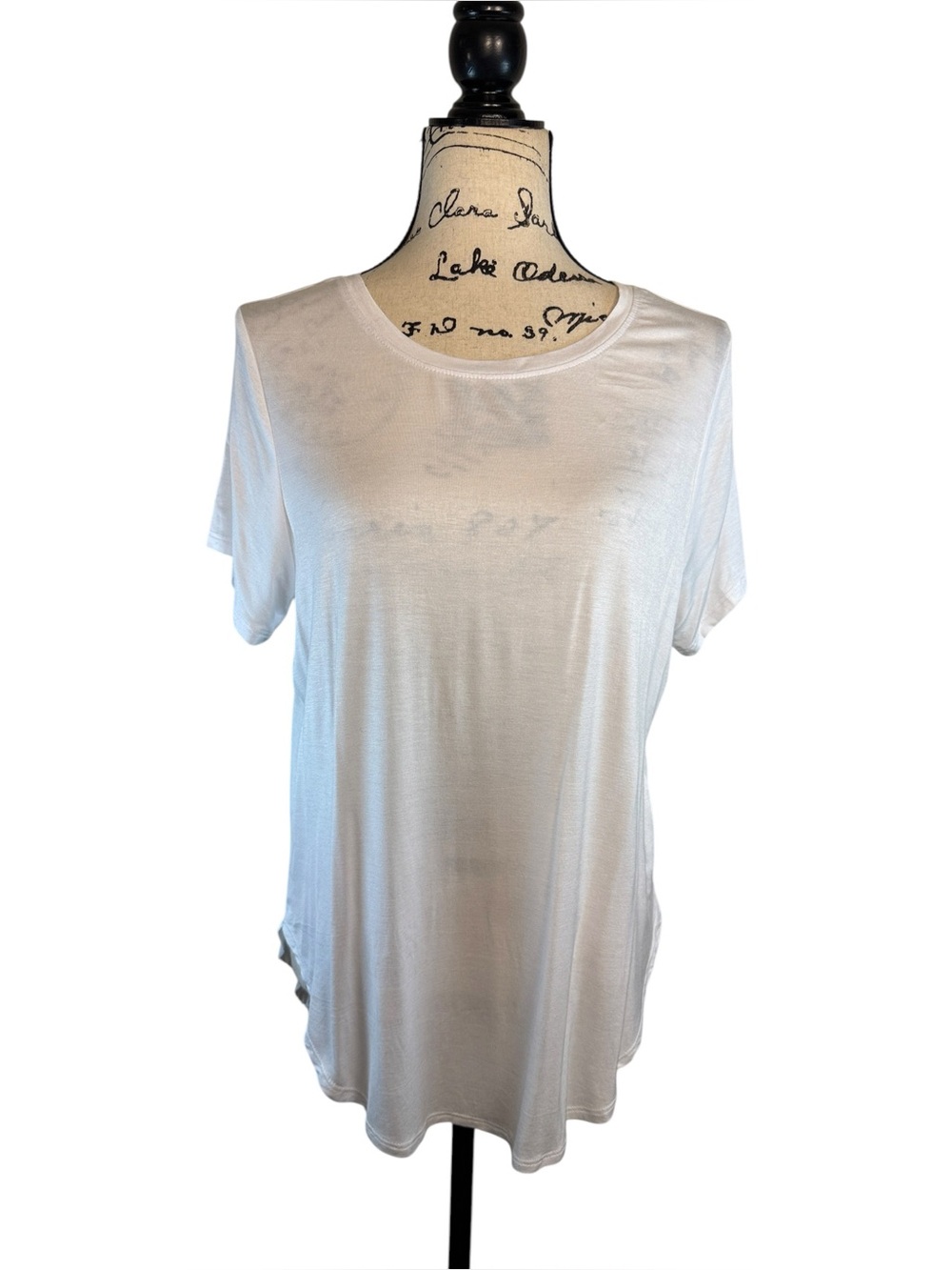 Halogen Classic White Short-Sleeve Crewneck Women's Top size Large